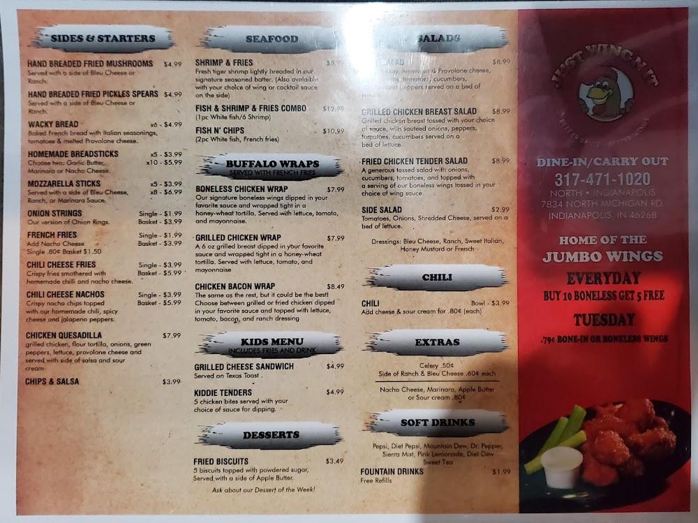 Just Wing'n it Menu image 3